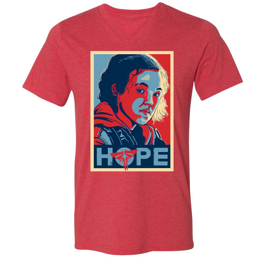 Unisex V-Neck T-Shirt - 1PPPSS8R - Heather Red - 16
