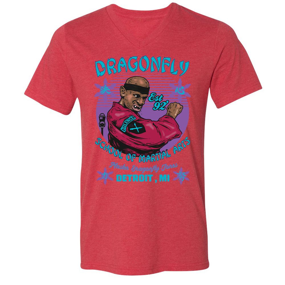 Unisex V-Neck T-Shirt - DVA386JC - Heather Red - 16