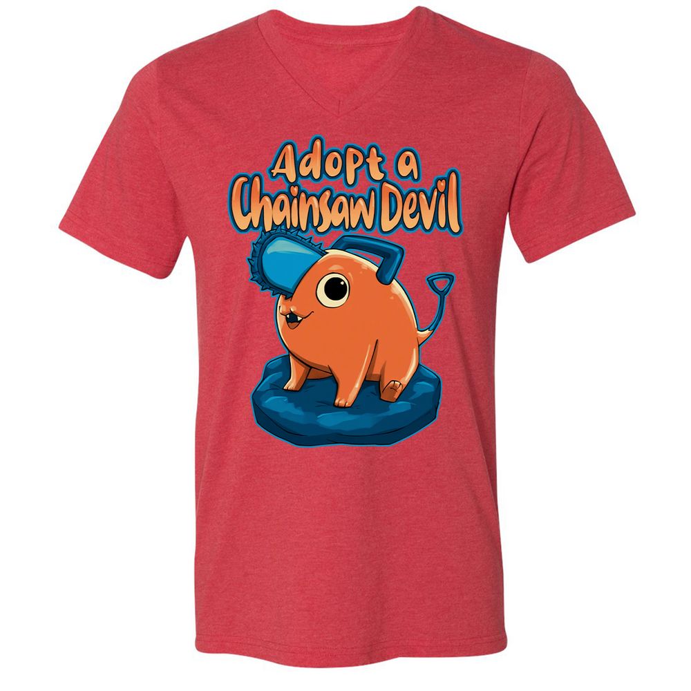 Unisex V-Neck T-Shirt - AHBB25RM - Heather Red - 16