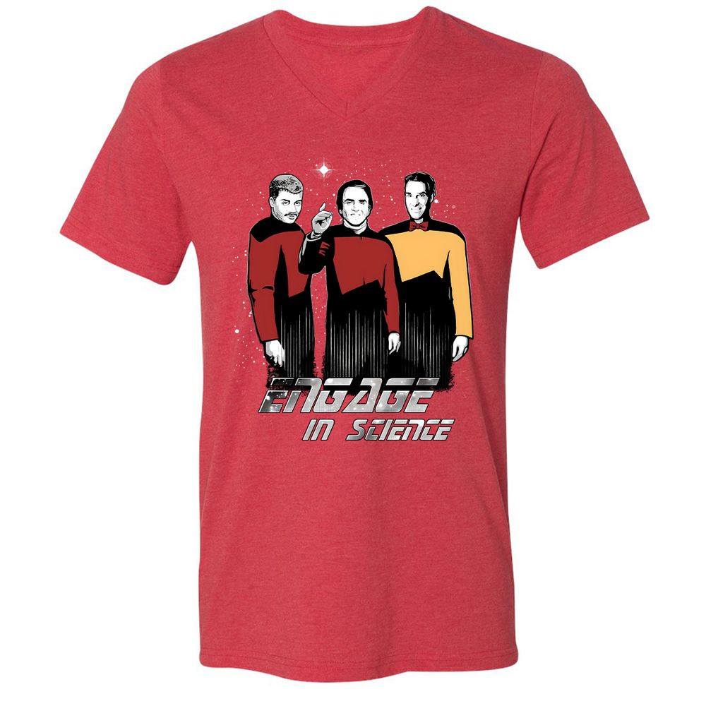 Unisex V-Neck T-Shirt - AMW1DLYR - Heather Red - 16