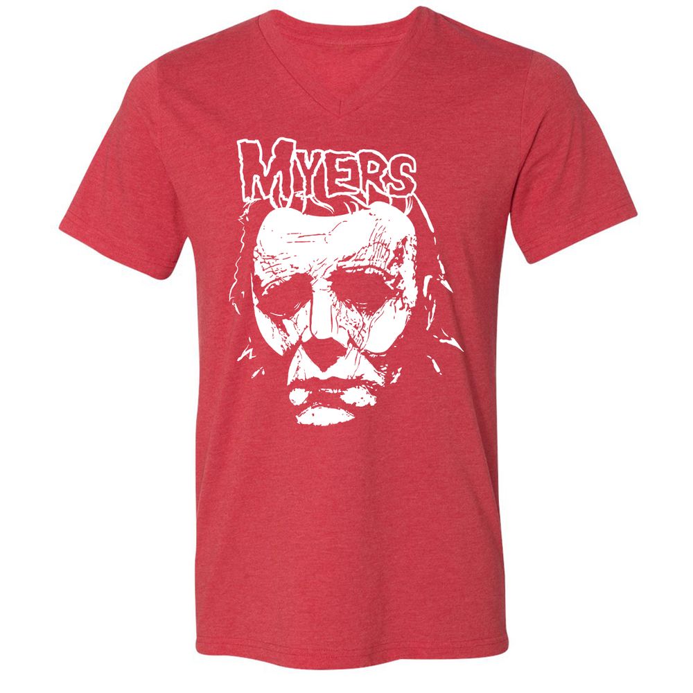 Unisex V-Neck T-Shirt - 5ZD1UXVM - Heather Red - 16