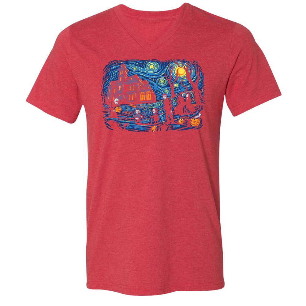 Unisex V-Neck T-Shirt - EK54WMC1 - Heather Red - 16