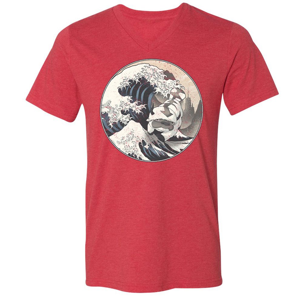 Unisex V-Neck T-Shirt - 12XQEJCS - Heather Red - 16
