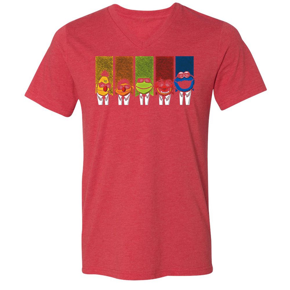 Unisex V-Neck T-Shirt - G3QMUQBH - Heather Red - 16