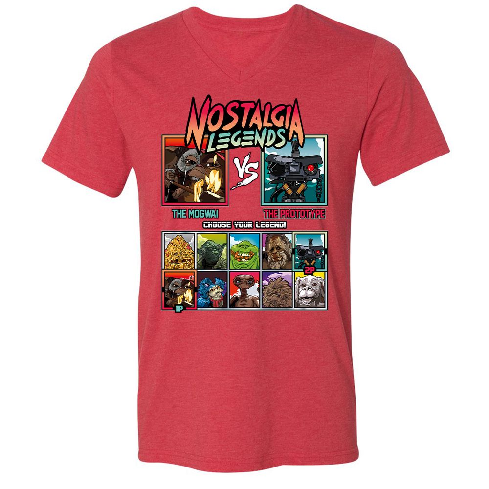 Unisex V-Neck T-Shirt - 1QXRDST5 - Heather Red - 16