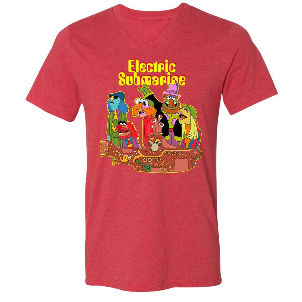 Unisex V-Neck T-Shirt - RTP6SHGE - Heather Red - 16