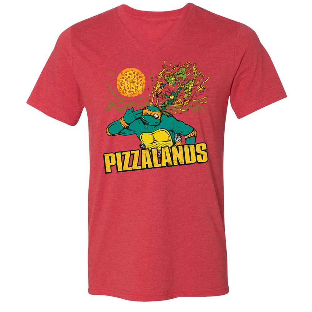 Unisex V-Neck T-Shirt - UQR9CC7Q - Heather Red - 16