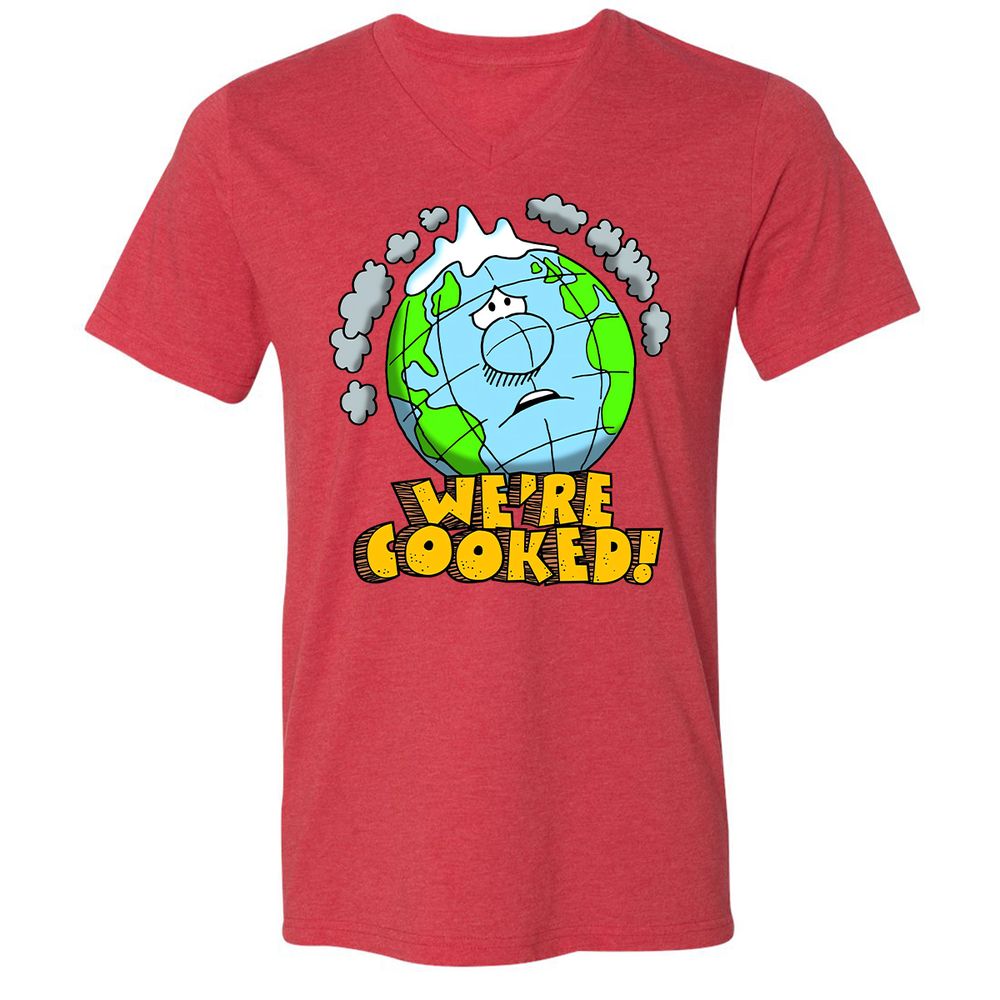Unisex V-Neck T-Shirt - 5FMRF3AS - Heather Red - 16