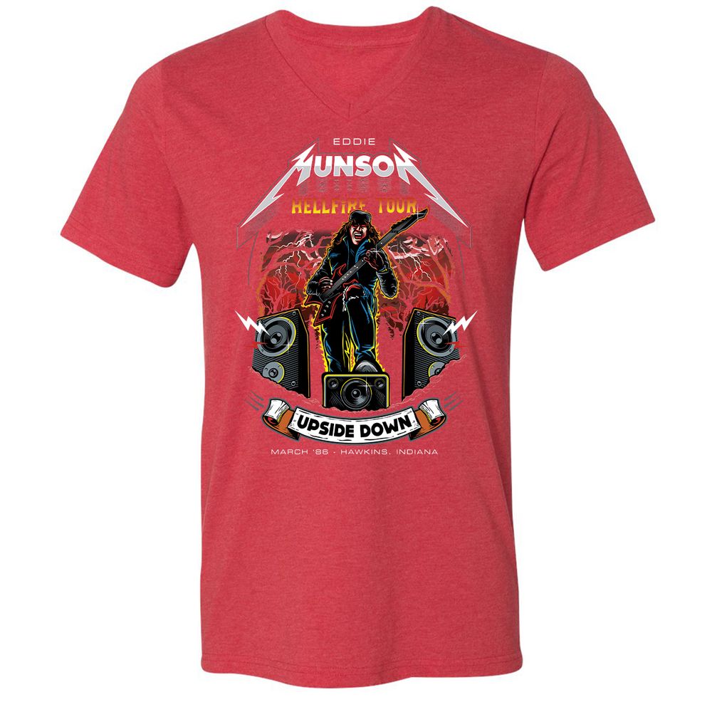 Unisex V-Neck T-Shirt - DTUK2314 - Heather Red - 16