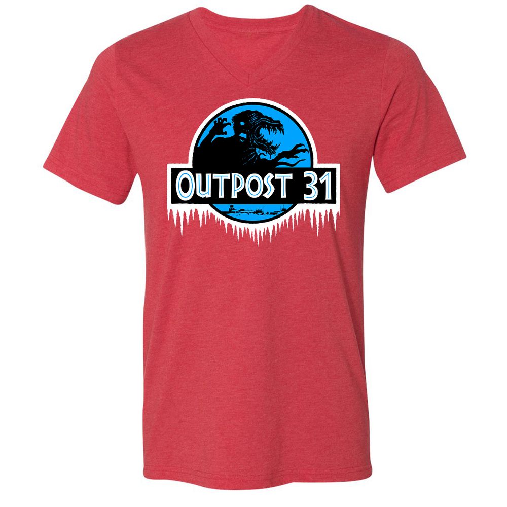 Unisex V-Neck T-Shirt - 42CAFQHZ - Heather Red - 16