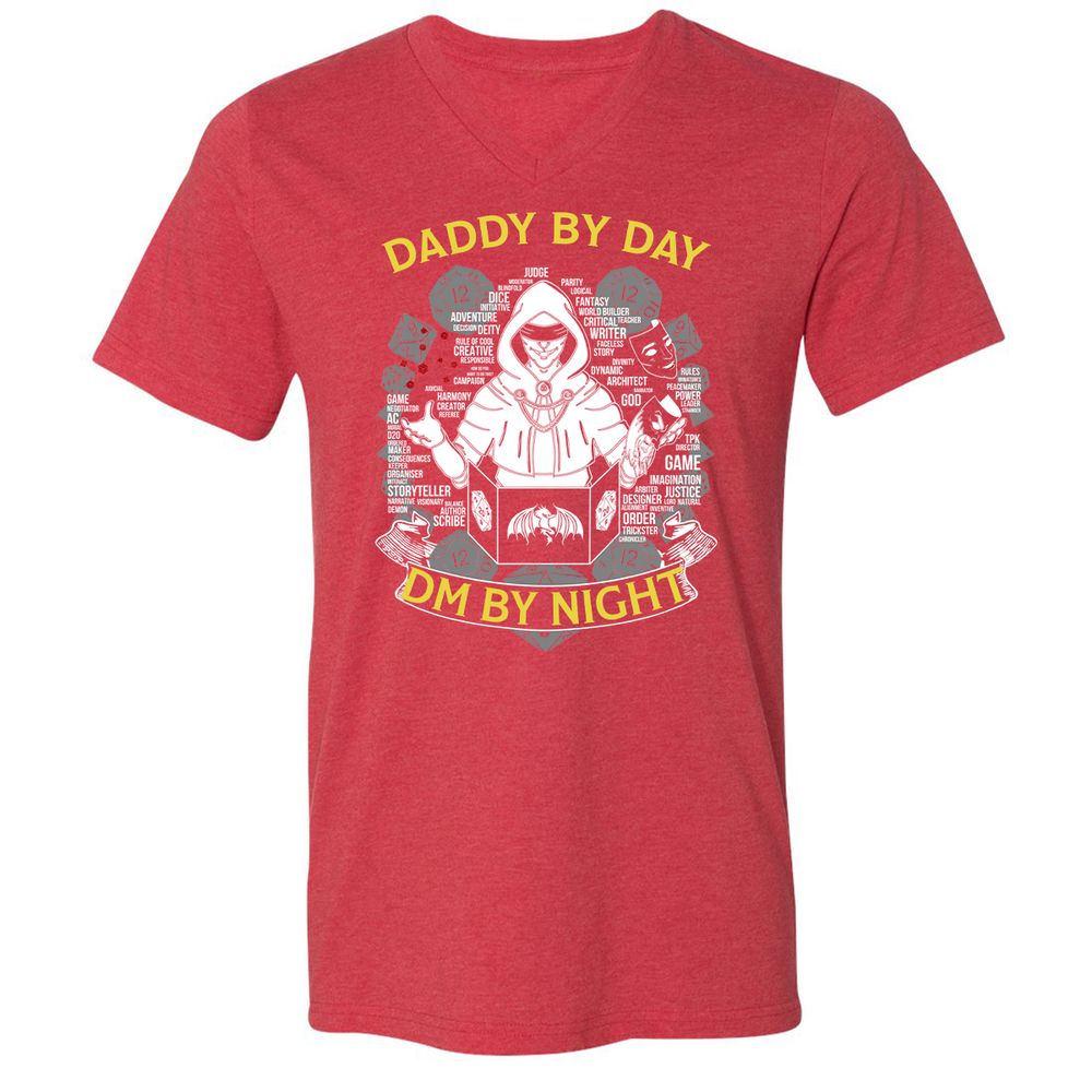 Unisex V-Neck T-Shirt - D7YNFGBF - Heather Red - 16