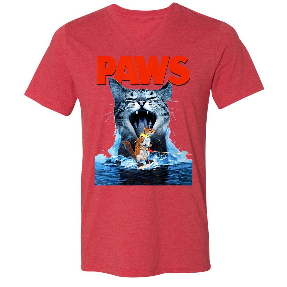 Unisex V-Neck T-Shirt - C9VJ5AGC - Heather Red - 16