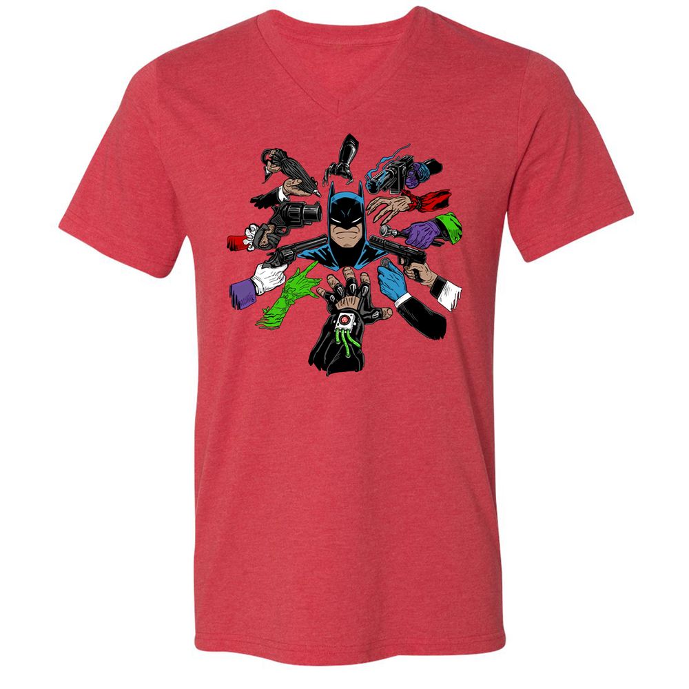 Unisex V-Neck T-Shirt - 4Z935L5T - Heather Red - 16