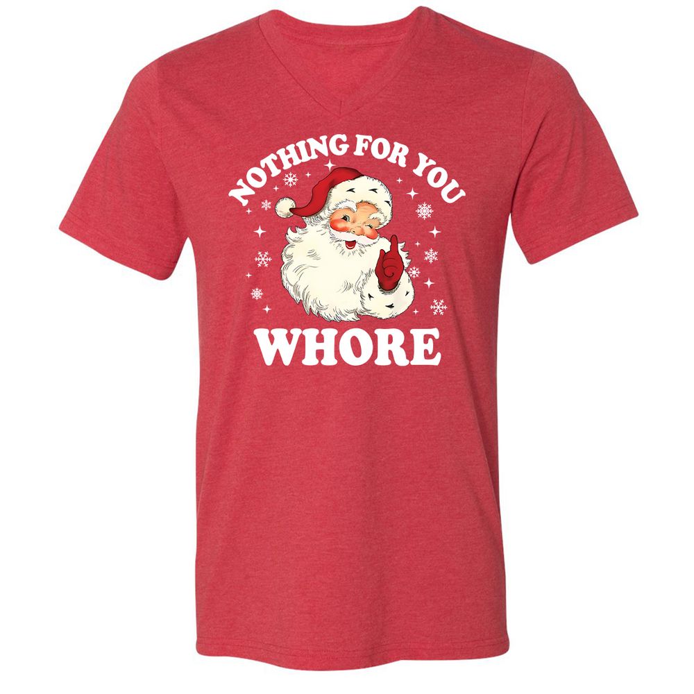Nothing For You Whore Santa - Heather Red - 16
