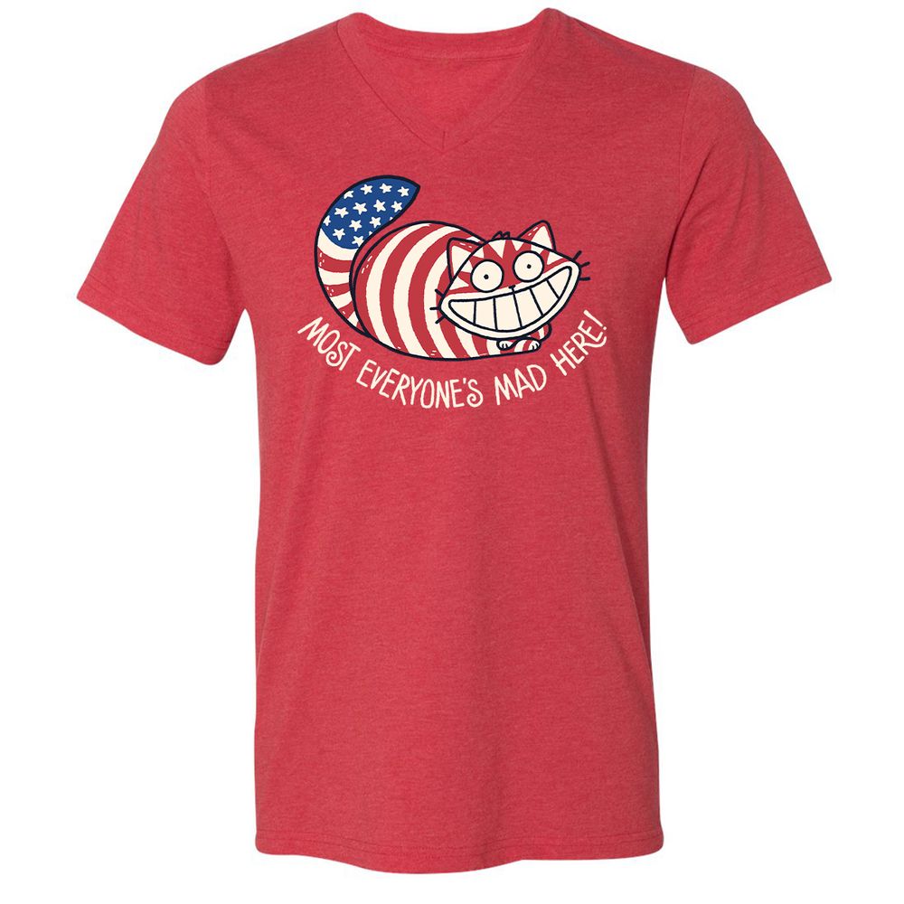 Unisex V-Neck T-Shirt - CPRE4MLA - Heather Red - 16