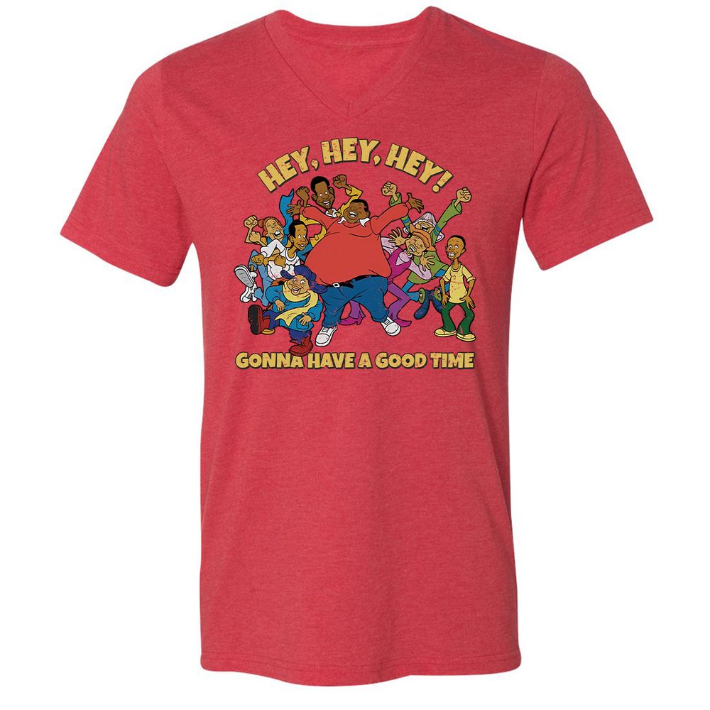 Unisex V-Neck T-Shirt - F5NE3V8L - Heather Red - 16