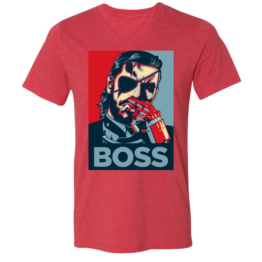Unisex V-Neck T-Shirt - N463BMAT - Heather Red - 16
