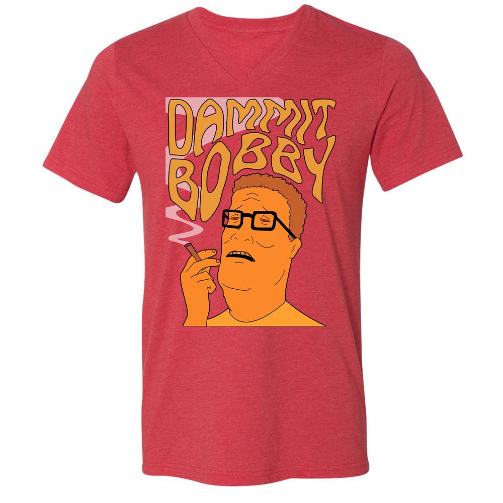 Unisex V-Neck T-Shirt - 96C3D54K - Heather Red - 16