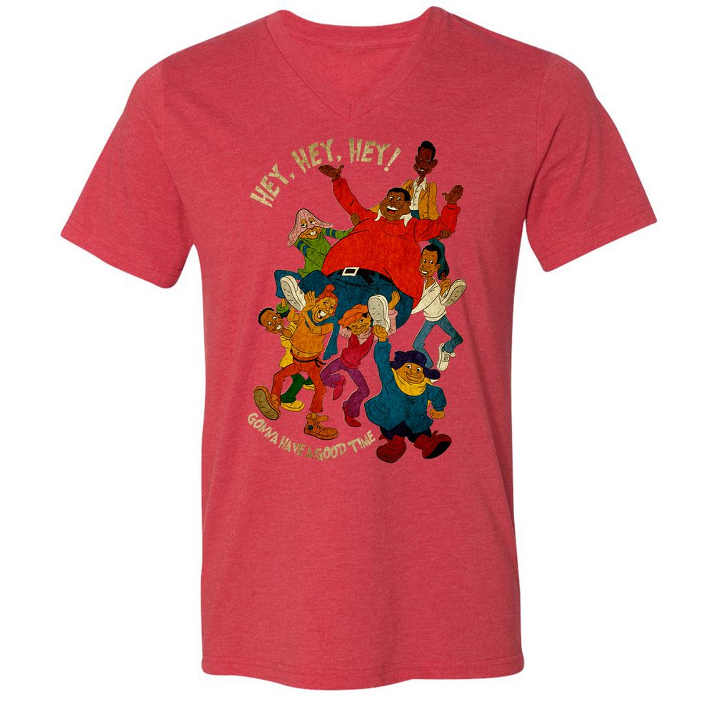 Unisex V-Neck T-Shirt - VMLU28QW - Heather Red - 16