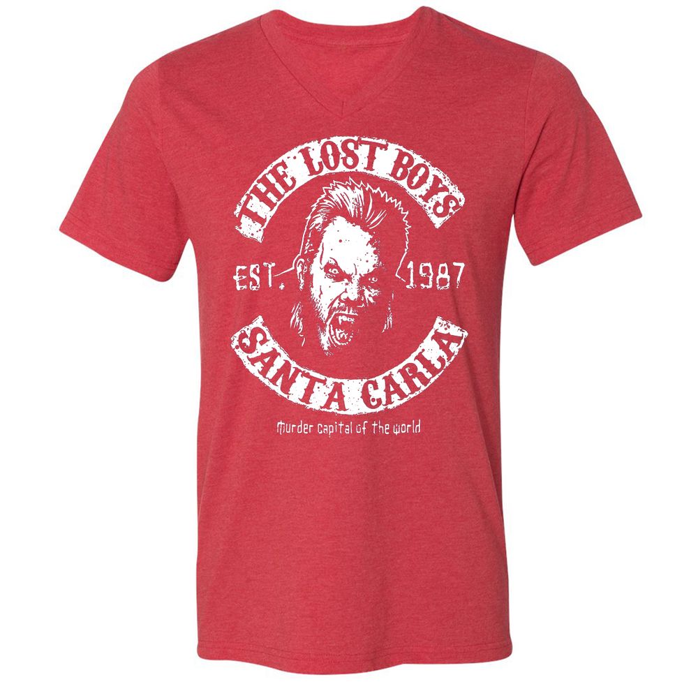 Unisex V-Neck T-Shirt - 3KN1HQJB - Heather Red - 16