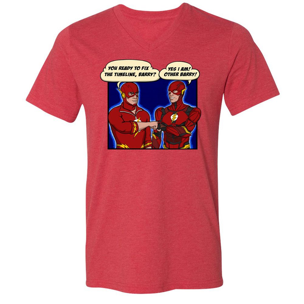 Unisex V-Neck T-Shirt - KBZ7WVSW - Heather Red - 16