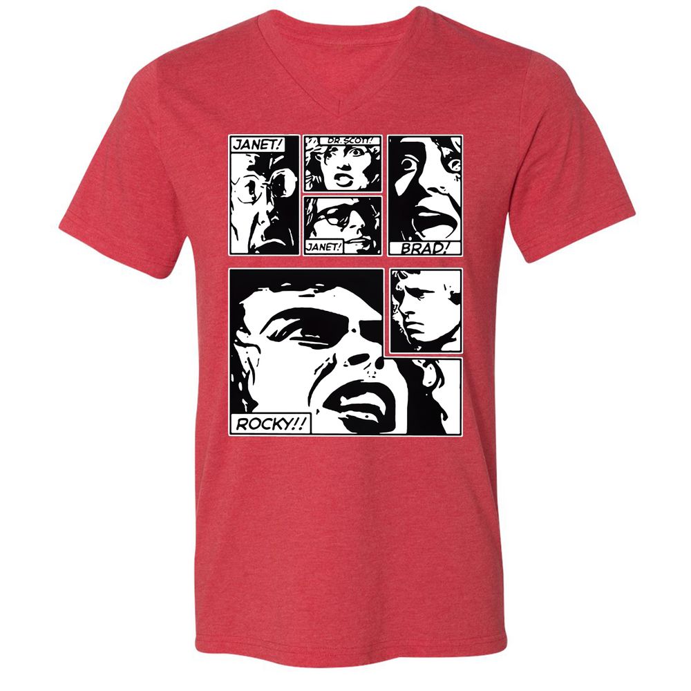 Unisex V-Neck T-Shirt - MD1X9P14 - Heather Red - 16