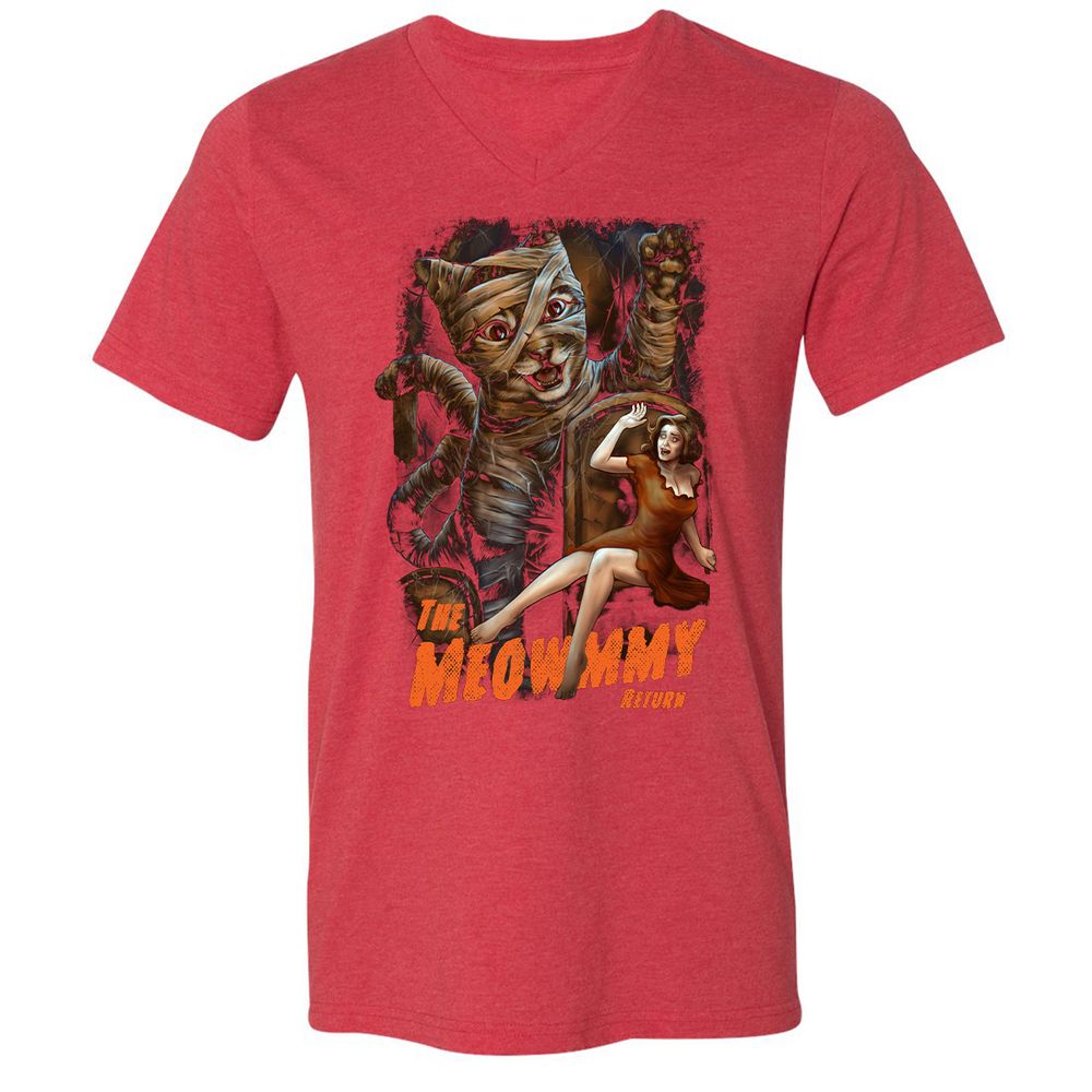 Unisex V-Neck T-Shirt - V48WZW86 - Heather Red - 16