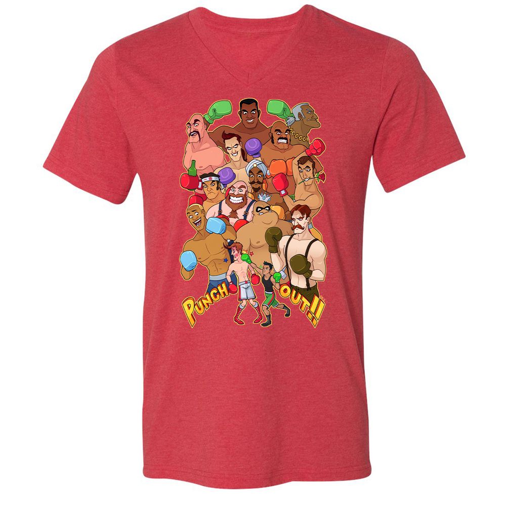 Unisex V-Neck T-Shirt - 4ZNPMJY5 - Heather Red - 16