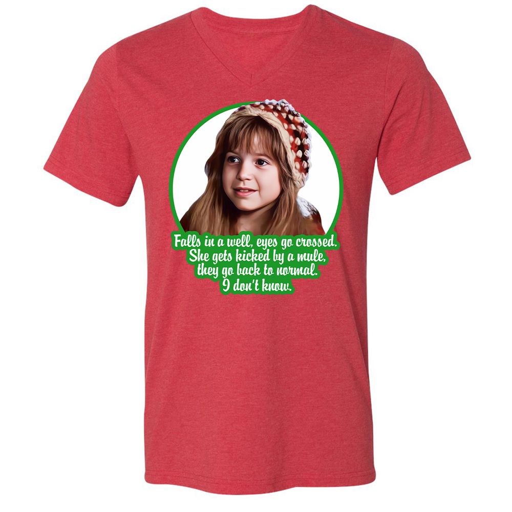 Unisex V-Neck T-Shirt - U6QWPP9X - Heather Red - 16
