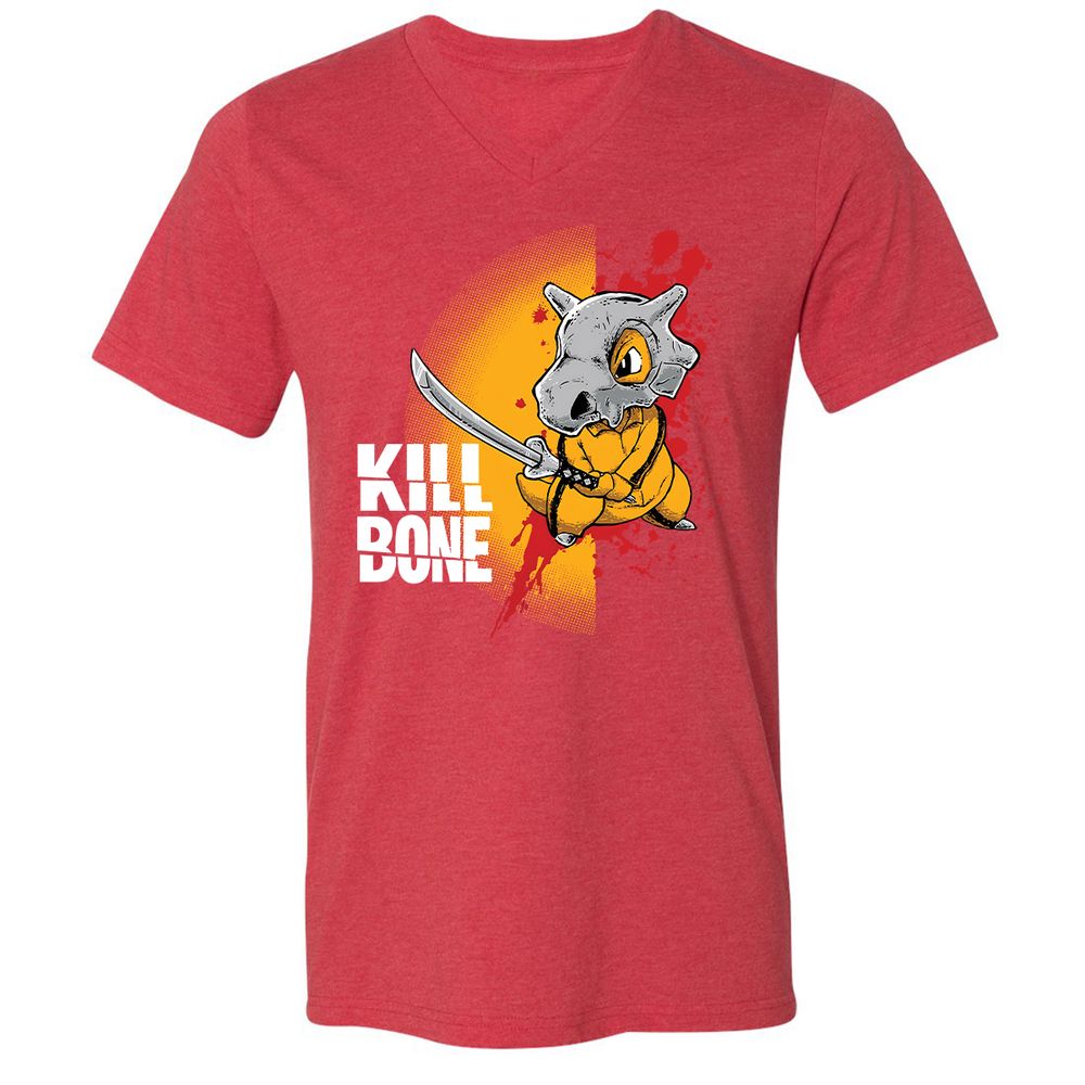 Unisex V-Neck T-Shirt - E8T362YL - Heather Red - 16