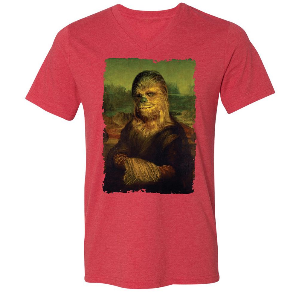 Unisex V-Neck T-Shirt - 49V8AQL4 - Heather Red - 16