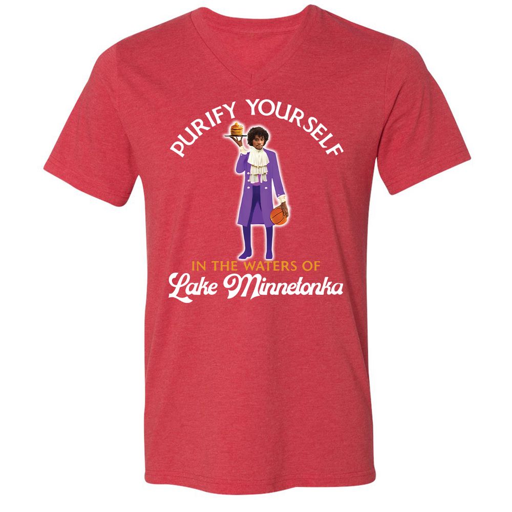 Unisex V-Neck T-Shirt - FKU89SMD - Heather Red - 16