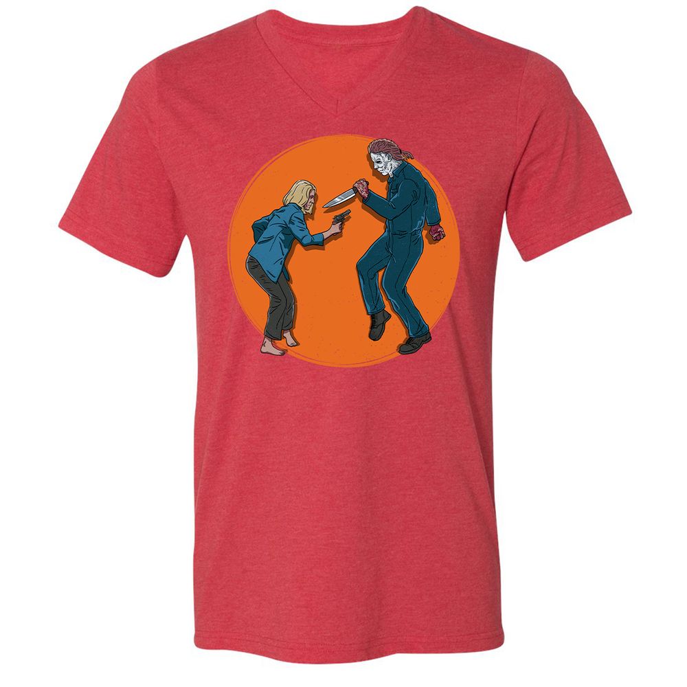Unisex V-Neck T-Shirt - LCX7PLGK - Heather Red - 16