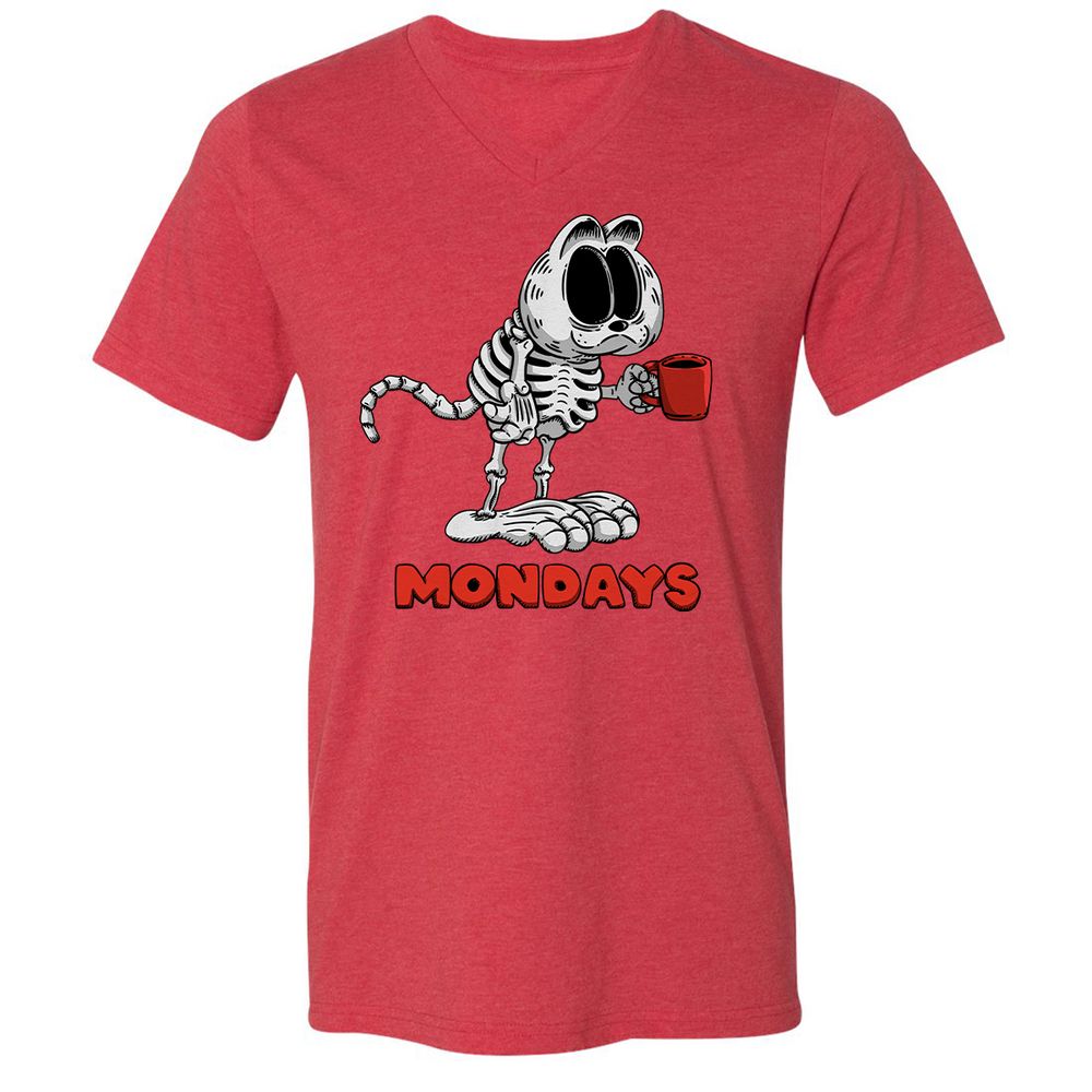 Unisex V-Neck T-Shirt - VSCKE4EM - Heather Red - 16
