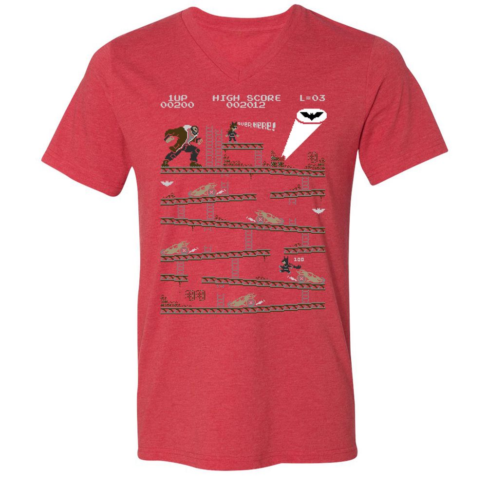 Unisex V-Neck T-Shirt - FVTGSCA6 - Heather Red - 16