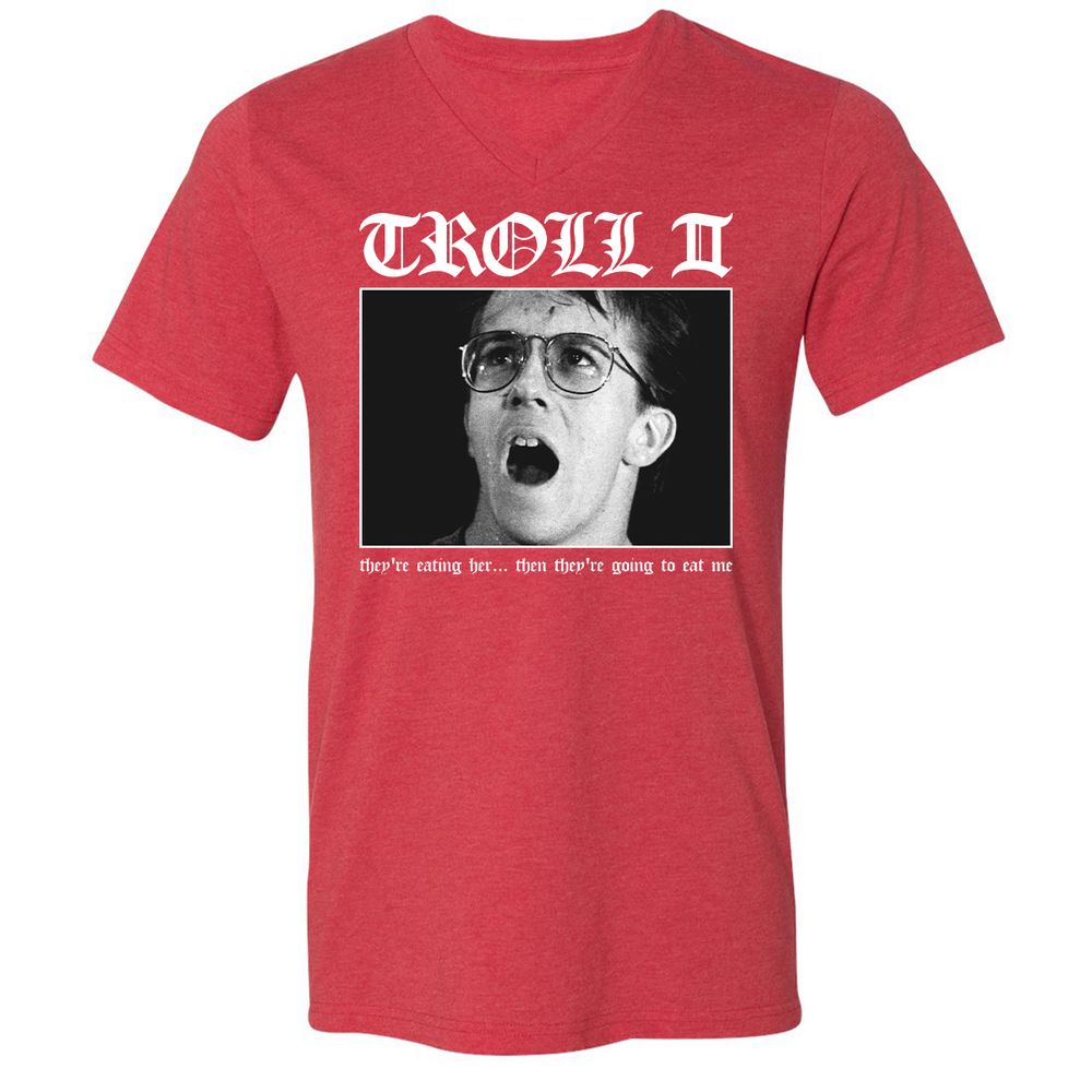 Unisex V-Neck T-Shirt - 8HPMTRBH - Heather Red - 16