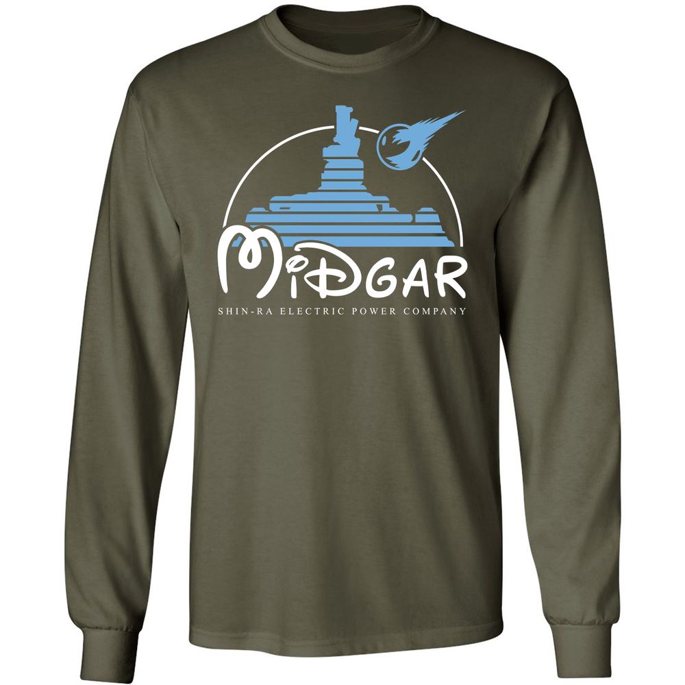 Long Sleeve T-Shirt - B8RKCDY8 - Military Green - 16