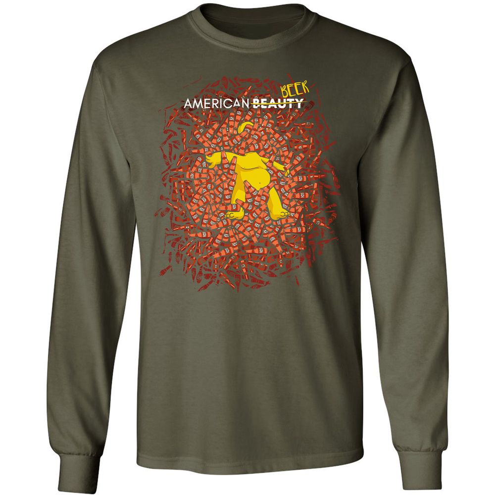 Long Sleeve T-Shirt - 9GGFJRUY - Military Green - 16