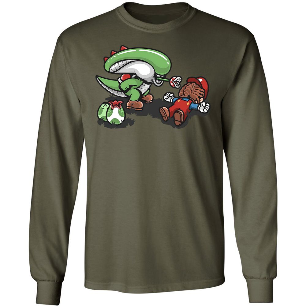 Long Sleeve T-Shirt - GQC4BKFS - Military Green - 16