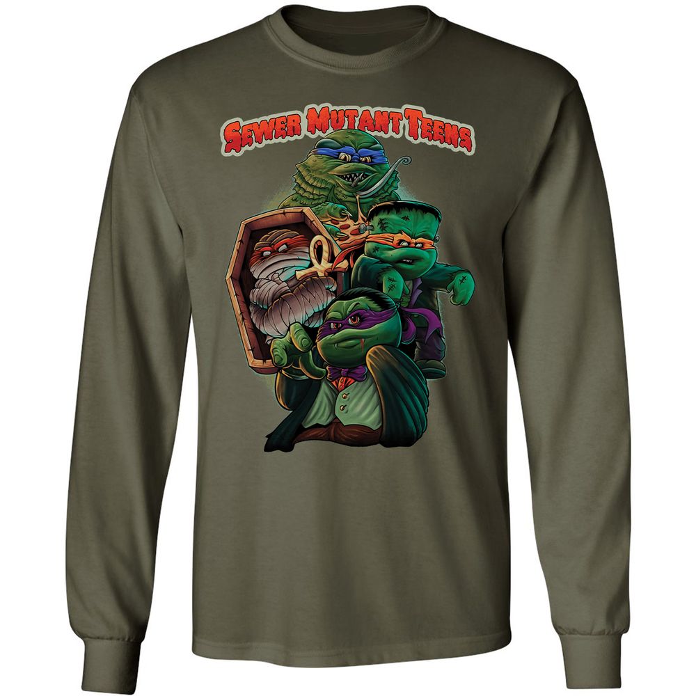 Long Sleeve T-Shirt - VQNUCBD5 - Military Green - 16
