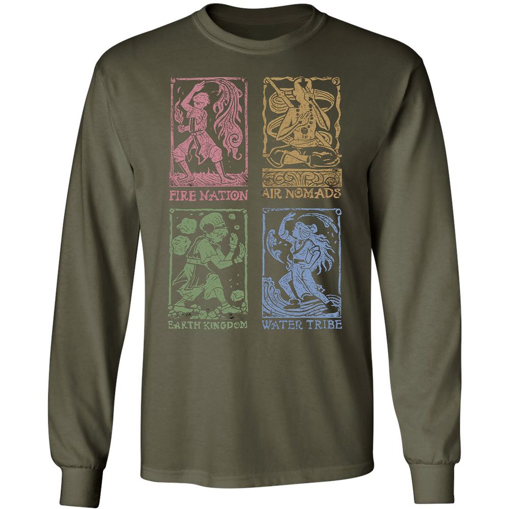 Long Sleeve T-Shirt - C1BBY1W1 - Military Green - 16