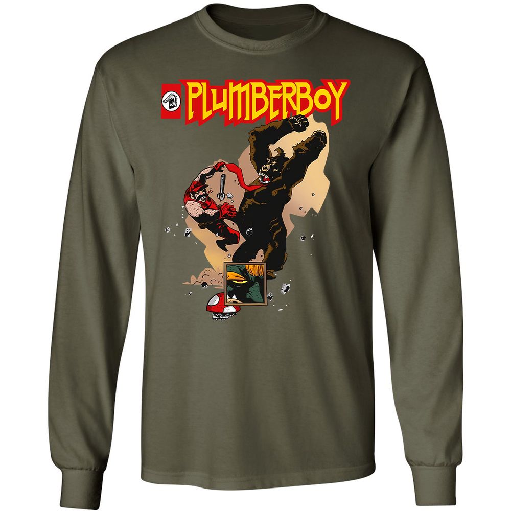 Long Sleeve T-Shirt - N5EYB9Z1 - Military Green - 16