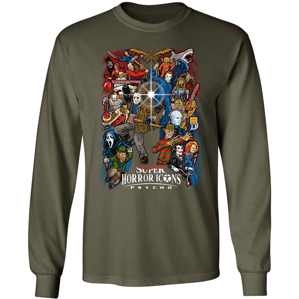 Long Sleeve T-Shirt - B8H2SJSL - Military Green - 16