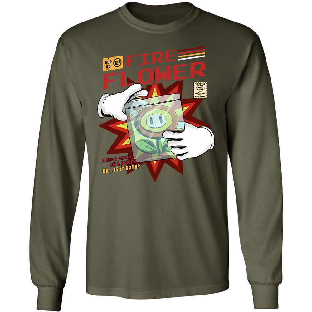 Long Sleeve T-Shirt - ANVK3B6Z - Military Green - 16