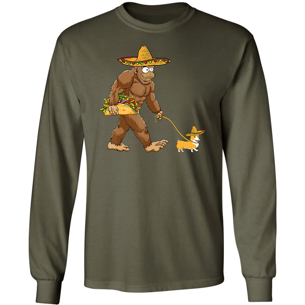 Long Sleeve T-Shirt - 978C7HHT - Military Green - 16