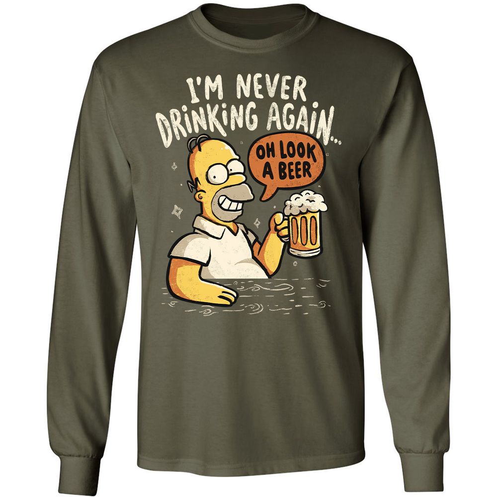 Long Sleeve T-Shirt - W6GZWQNB - Military Green - 16