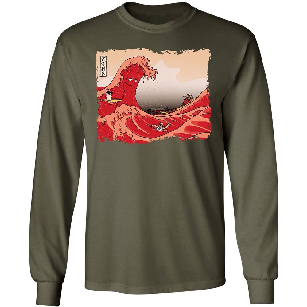 Long Sleeve T-Shirt - SDQTG7Y5 - Military Green - 16