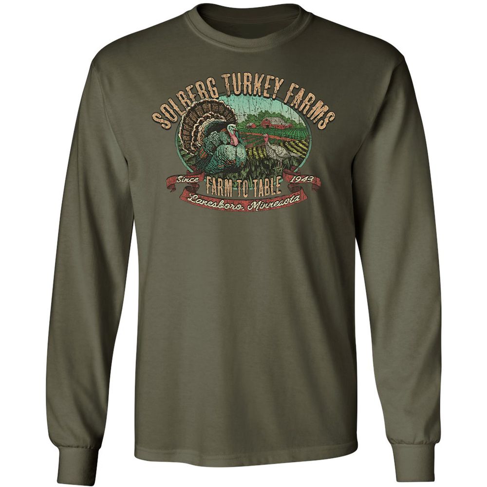 Vintage Turkey Farm Thanksgiving - Military Green - 16