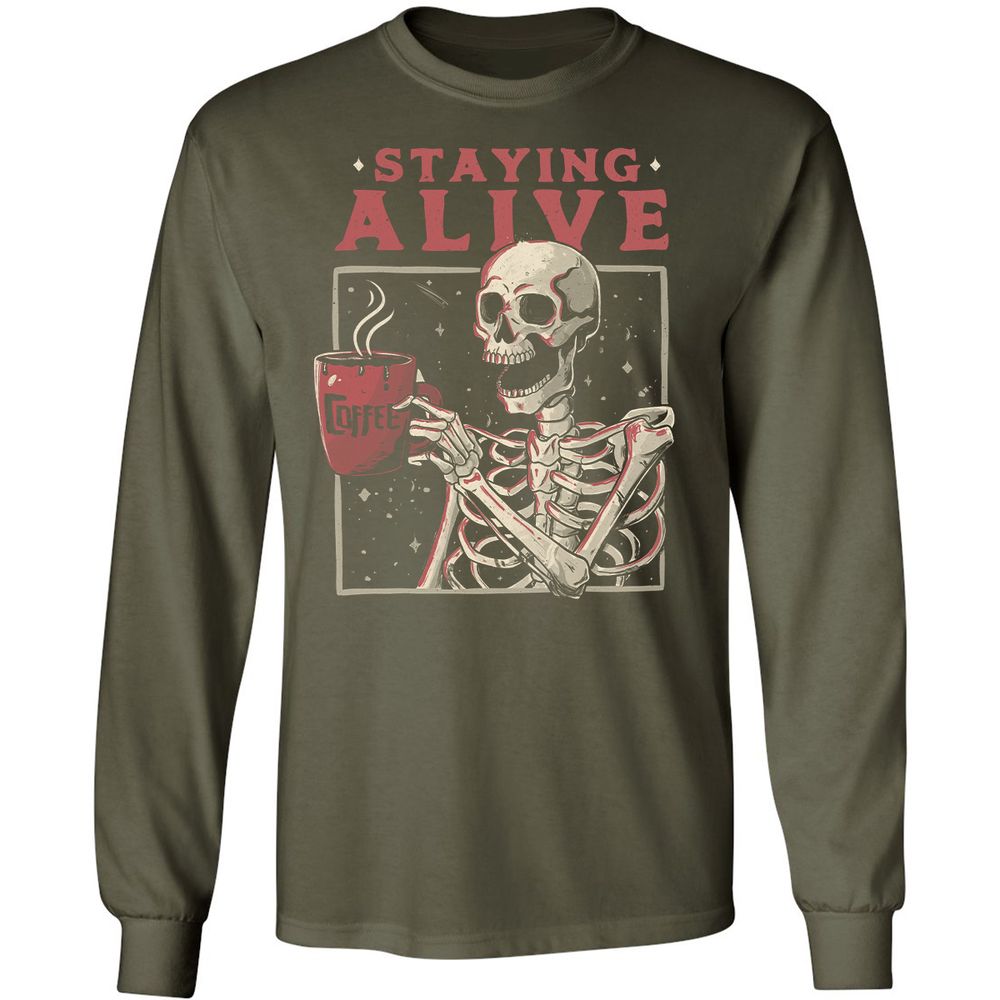 Long Sleeve T-Shirt - CCZ4ZL75 - Military Green - 16