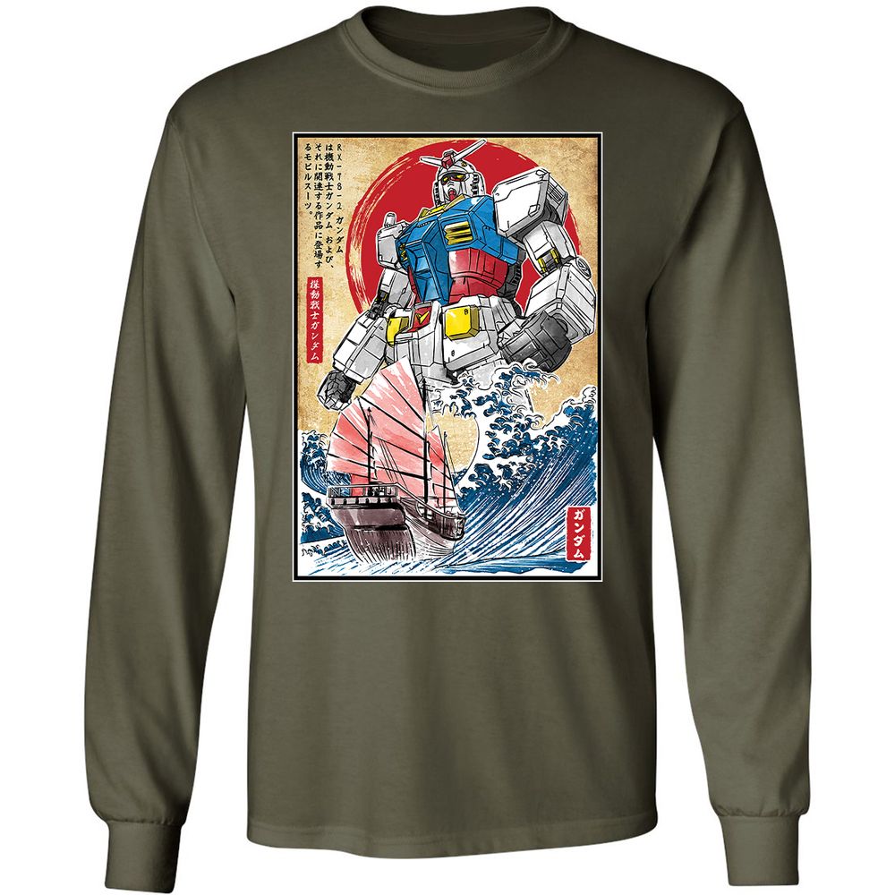 Long Sleeve T-Shirt - X5GTW9VY - Military Green - 16